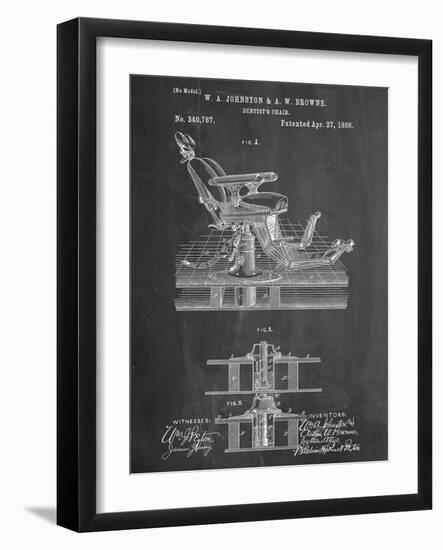 Dentists Chair Patent 1886-null-Framed Art Print