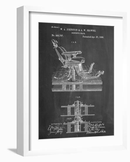 Dentists Chair Patent 1886-null-Framed Art Print