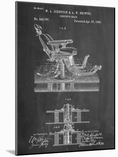 Dentists Chair Patent 1886-null-Mounted Art Print