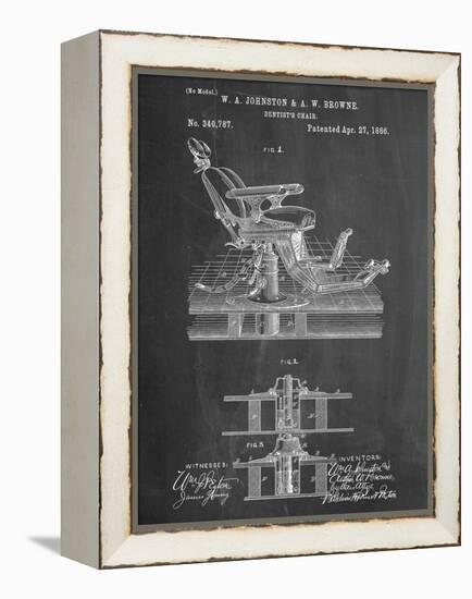 Dentists Chair Patent 1886-null-Framed Stretched Canvas