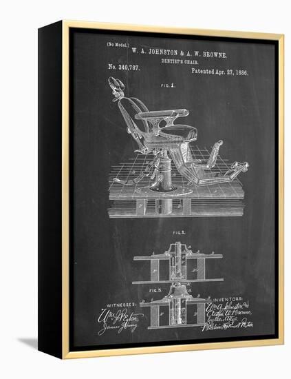 Dentists Chair Patent 1886-null-Framed Stretched Canvas