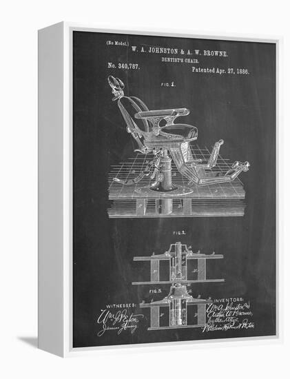 Dentists Chair Patent 1886-null-Framed Stretched Canvas
