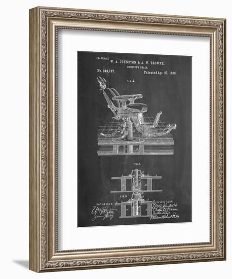 Dentists Chair Patent 1886-null-Framed Art Print