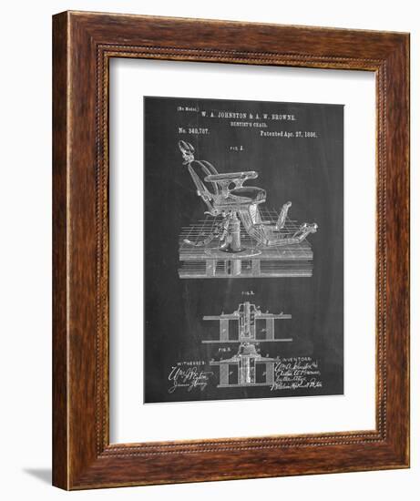 Dentists Chair Patent 1886-null-Framed Art Print