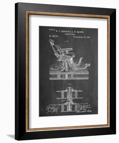 Dentists Chair Patent 1886-null-Framed Art Print