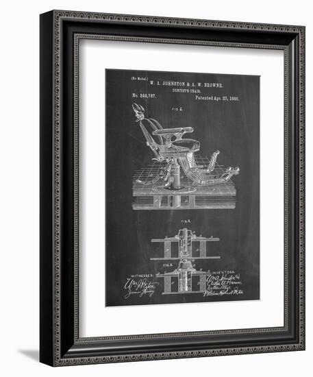 Dentists Chair Patent 1886-null-Framed Art Print