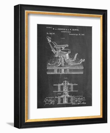 Dentists Chair Patent 1886-null-Framed Art Print