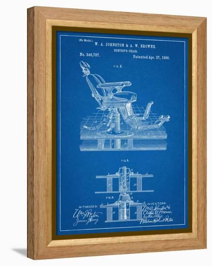 Dentists Chair Patent 1886-null-Framed Stretched Canvas