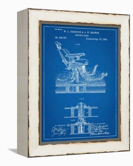 Dentists Chair Patent 1886-null-Framed Stretched Canvas