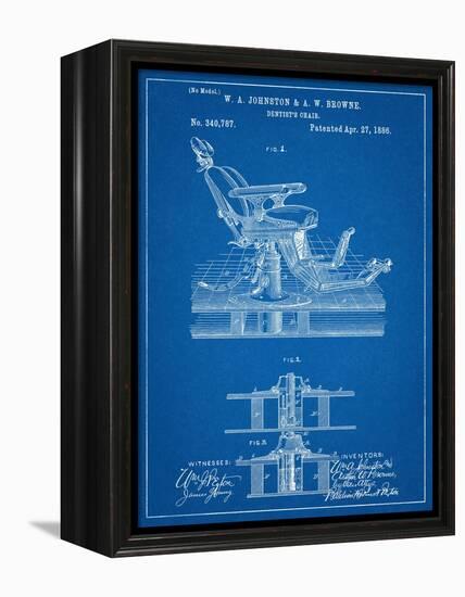 Dentists Chair Patent 1886-null-Framed Stretched Canvas