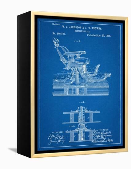 Dentists Chair Patent 1886-null-Framed Stretched Canvas