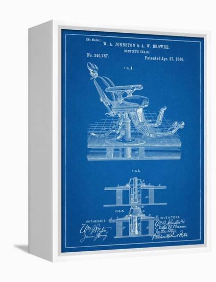 Dentists Chair Patent 1886-null-Framed Stretched Canvas