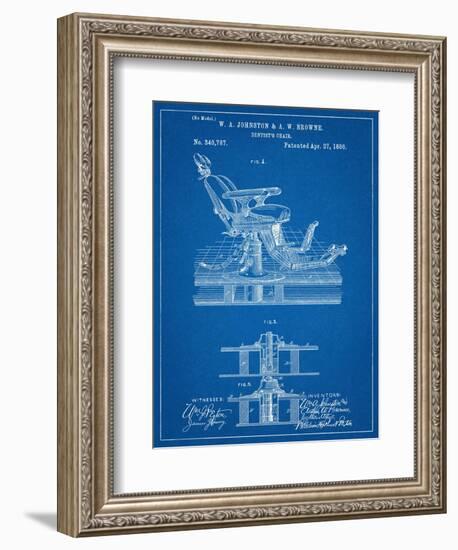 Dentists Chair Patent 1886-null-Framed Art Print