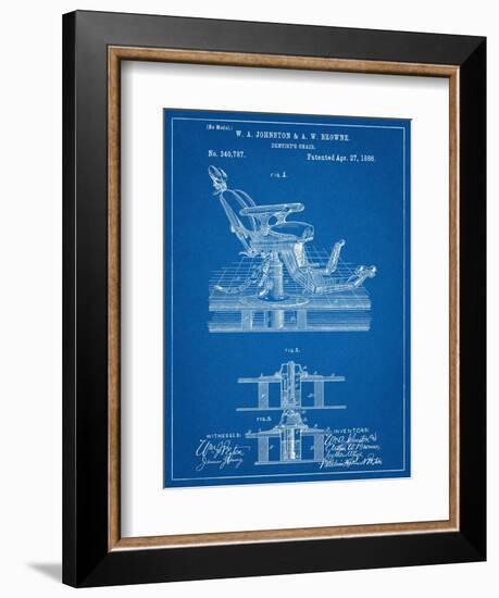 Dentists Chair Patent 1886-null-Framed Art Print