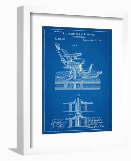 Dentists Chair Patent 1886-null-Framed Art Print