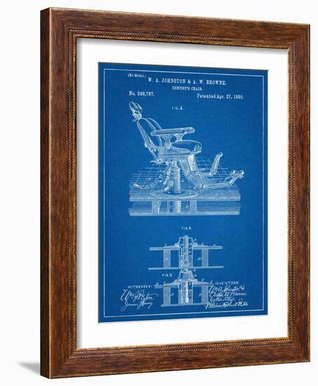 Dentists Chair Patent 1886-null-Framed Art Print