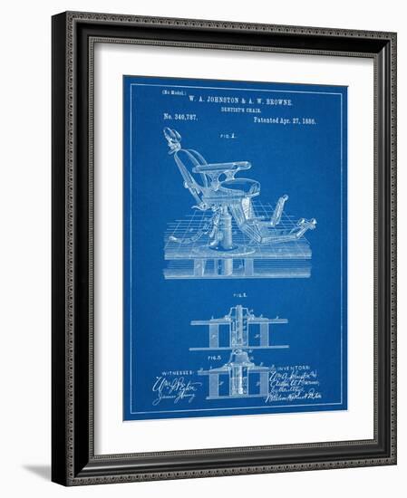 Dentists Chair Patent 1886-null-Framed Art Print