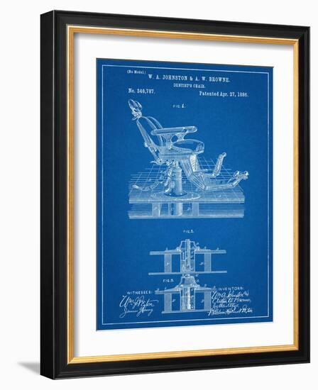 Dentists Chair Patent 1886-null-Framed Art Print