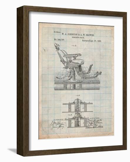 Dentists Chair Patent 1886-Cole Borders-Framed Art Print