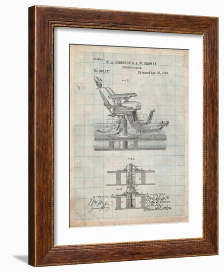 Dentists Chair Patent 1886-Cole Borders-Framed Art Print