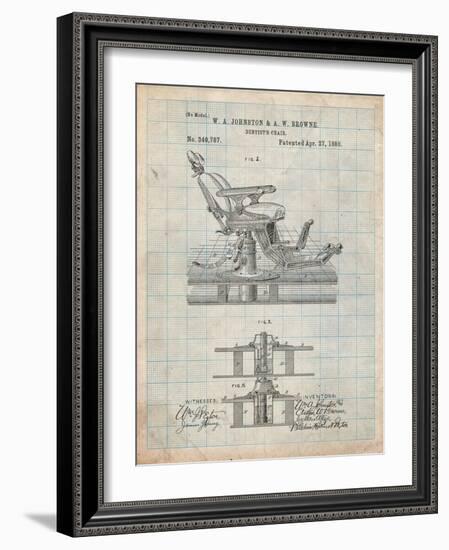 Dentists Chair Patent 1886-Cole Borders-Framed Art Print