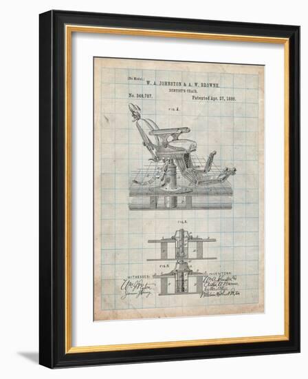 Dentists Chair Patent 1886-Cole Borders-Framed Art Print