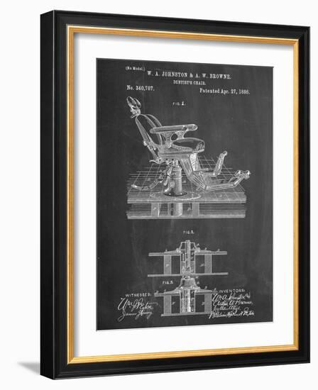 Dentists Chair Patent 1886-null-Framed Art Print