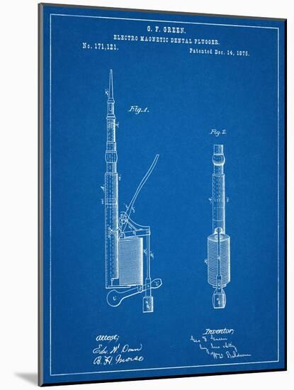 Dentists Drill Patent-null-Mounted Art Print