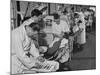 Dentists Working on Soldiers at the Ft. Meade and Walter Reed Dental Hospital-null-Mounted Photographic Print