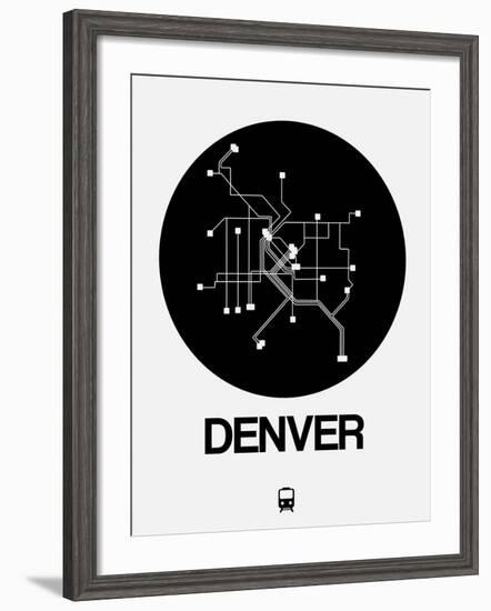 Denver Black Subway Map-NaxArt-Framed Art Print