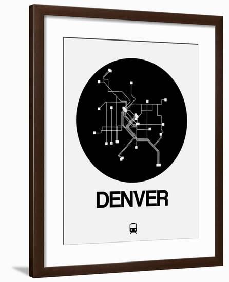 Denver Black Subway Map-NaxArt-Framed Art Print