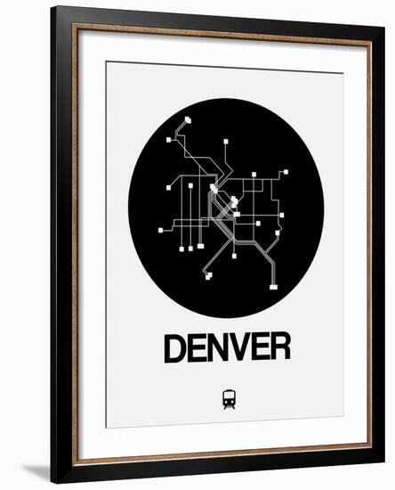 Denver Black Subway Map-NaxArt-Framed Art Print