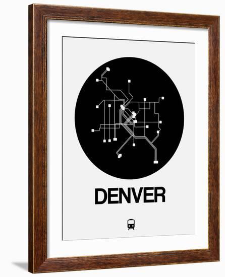 Denver Black Subway Map-NaxArt-Framed Art Print