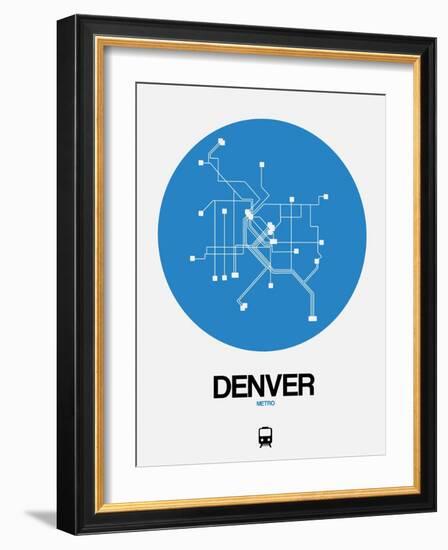 Denver Blue Subway Map-NaxArt-Framed Art Print