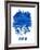 Denver Brush Stroke Skyline - Blue-NaxArt-Framed Art Print