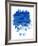 Denver Brush Stroke Skyline - Blue-NaxArt-Framed Art Print