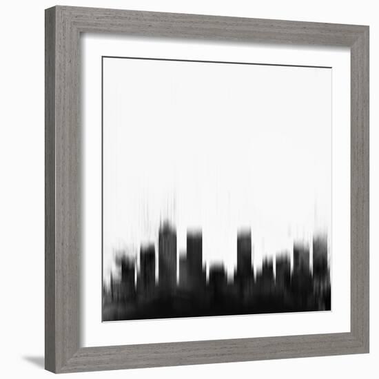 Denver City Skyline - Black-NaxArt-Framed Art Print