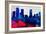 Denver City Skyline-NaxArt-Framed Art Print