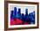 Denver City Skyline-NaxArt-Framed Art Print