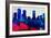 Denver City Skyline-NaxArt-Framed Art Print