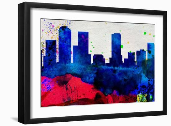 Denver City Skyline-NaxArt-Framed Art Print