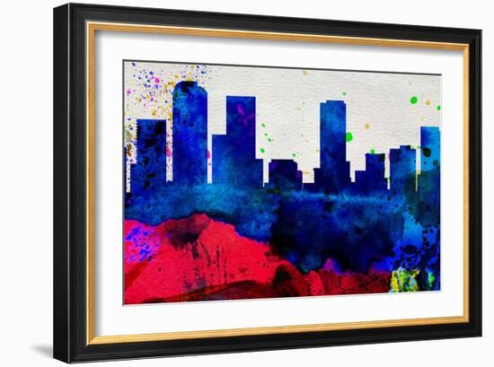 Denver City Skyline-NaxArt-Framed Art Print