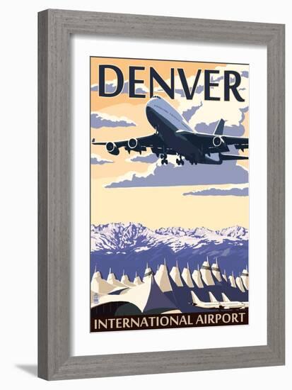 Denver, Colorado - Airport View-Lantern Press-Framed Art Print