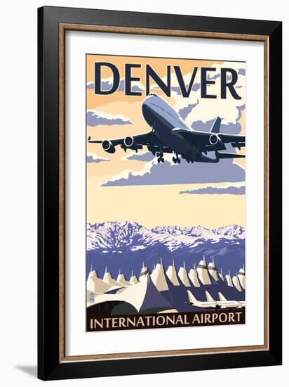 Denver, Colorado - Airport View-Lantern Press-Framed Art Print