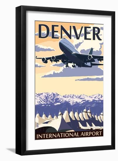 Denver, Colorado - Airport View-Lantern Press-Framed Art Print