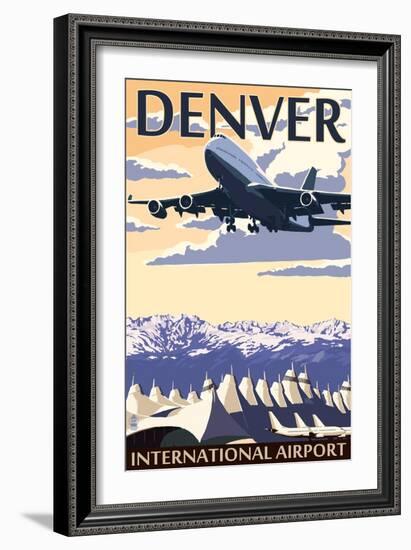 Denver, Colorado - Airport View-Lantern Press-Framed Art Print