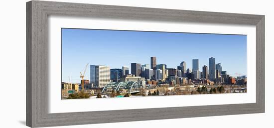 Denver Colorado City Skyline from West Side of Town. Snow Covered Ground Winter.-Ambient Ideas-Framed Photographic Print