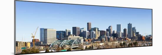 Denver Colorado City Skyline from West Side of Town. Snow Covered Ground Winter.-Ambient Ideas-Mounted Photographic Print