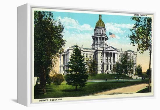 Denver, Colorado - Exterior View of the Capitol Building-Lantern Press-Framed Stretched Canvas