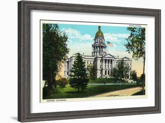 Denver, Colorado - Exterior View of the Capitol Building-Lantern Press-Framed Art Print